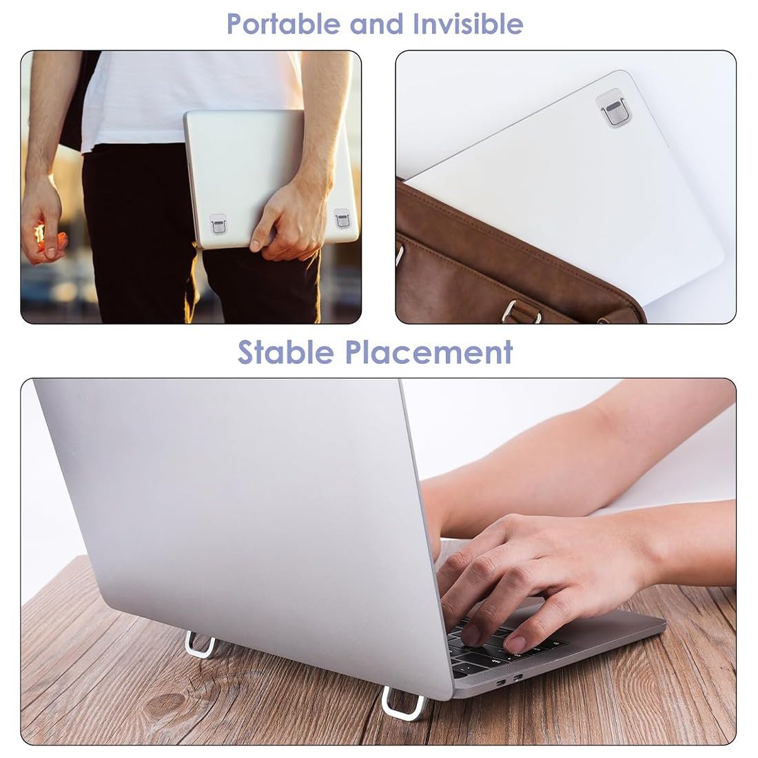 2 Pcs Portable Invisible Stand, Mini Aluminum Cooling Pad, Computer Keyboard Stands, Computer Keyboard Stand, Ergonomic and Lightweight Desktop Stands — view 4