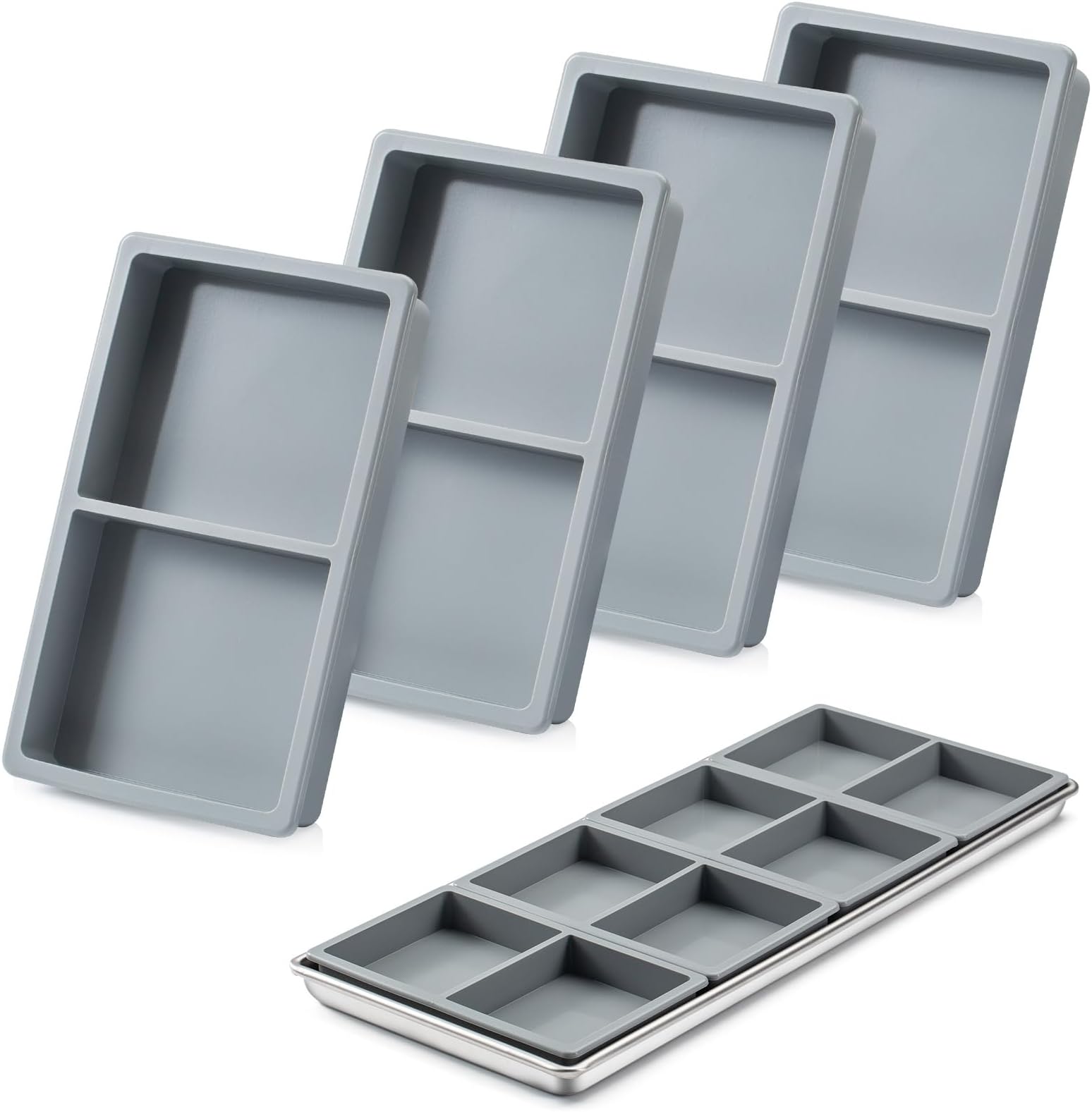 Silicone Tray Dividers for Harvest Right Freeze Dryer Medium Trays, Silicone Food Molds for Harvest right freeze dryer accessories, 4 pcs silicone food freezer tray Match one Medium Trays
