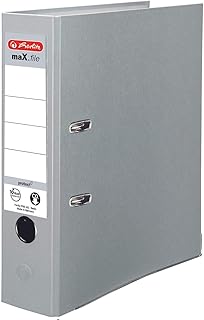 Herlitz 5480900 Ordner maX.file protect A4 (8 cm mit Einsteckrückenschild), grau, 1 Stück
