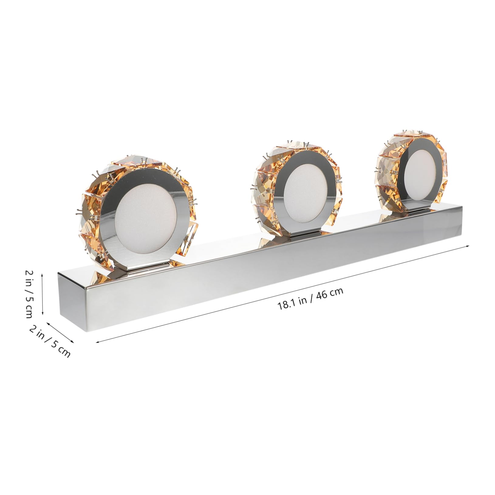 UKCOCO LED Badezimmerspiegelbeleuchtung 9 W Gold aus Edelstahl und Kristall | LED Licht für Bad, Flimmerfrei und Einfach zu Montieren, für Waschtisch und Wand