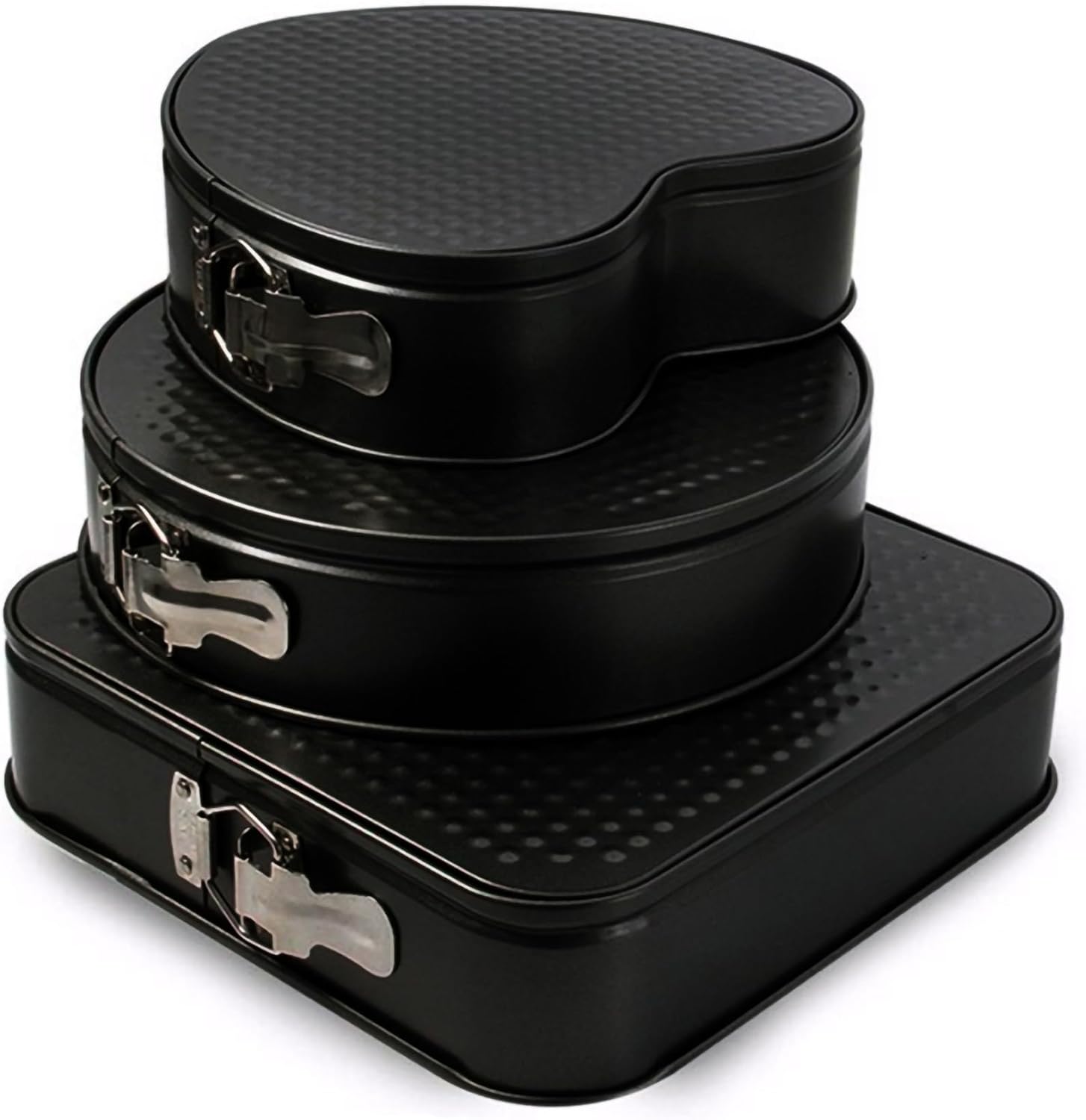 Non-Stick Quick-Release Cake Tin with Loose Base Springform Cheesecake Pan Cake Bake Tray Set of 3