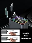 Retractable Car Charger USB C,107W Type C Car Charger Fast Charging with Dual Retractable Cable and USB Ports, Compatible with iPhone 16/15/14/13,S25/24/23/22, Pixel 9/8/7