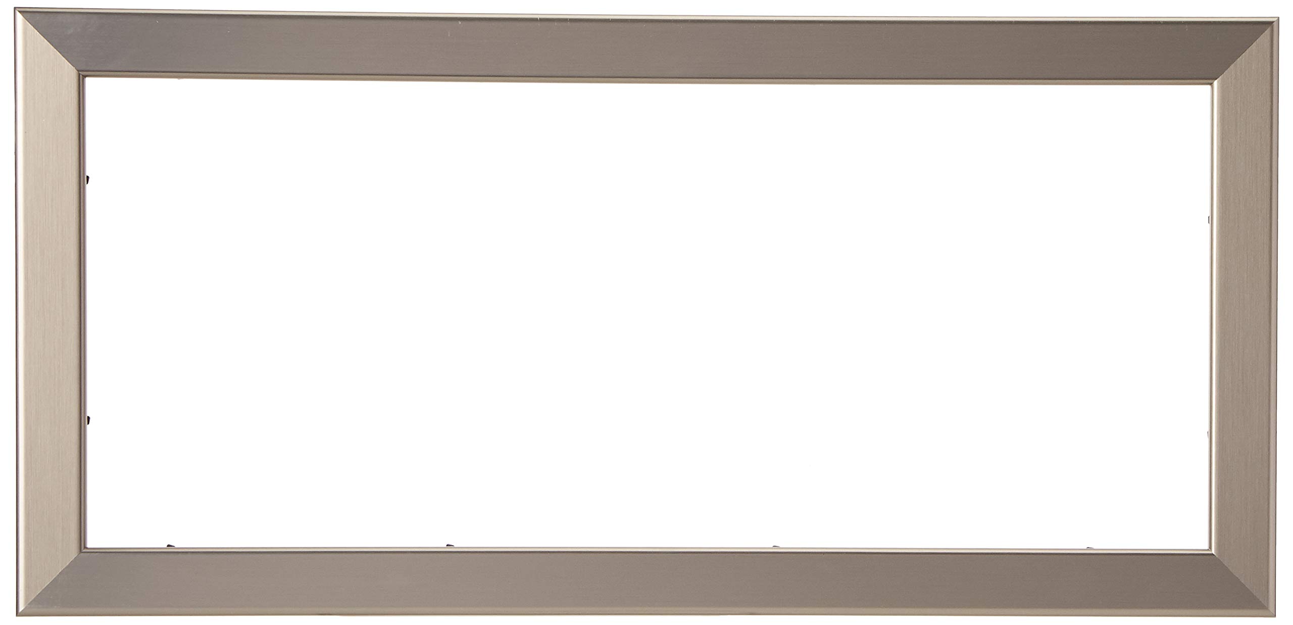 ArtToFrames 9x21 Inch Silver Picture Frame, This 1.2500 Inch Custom Poster Frame is Stainless Steel - Comes with Acrylic and Corrugated Backing (2WOMFRBW26966-9x21)
