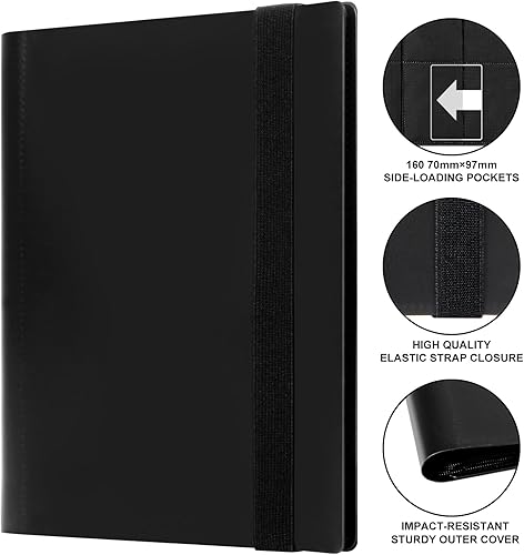 Miniatura 2 de GEAoffice Carpeta de tarjetas Carpeta de álbum de colección de tarjetas coleccionables de 4 bolsillos Carpeta de bolsillo de carga lateral 160