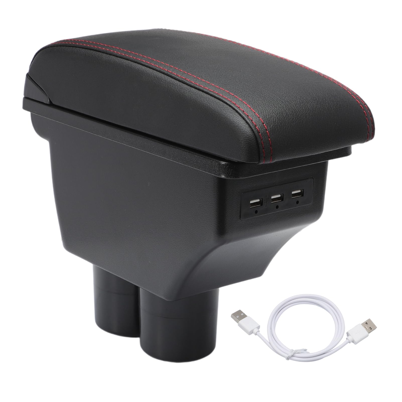 Bracciolo per Suzuki Jimny 2007-2018 JB23 JB33 JB43 JB64 JB74 Bracciolo Centrale per Console Centrale con Vano Portaoggetti Scatola per Braccioli con 3 Porte di Ricarica USB