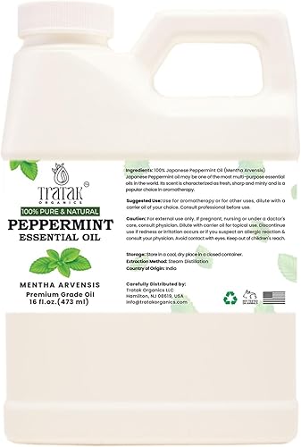 Miniatura 6 de Aceite esencial de menta 100% puro, sin cortar y natural, 16 onzas líquidas, aceite esencial de menta para aromaterapia, difusor, cuidado del