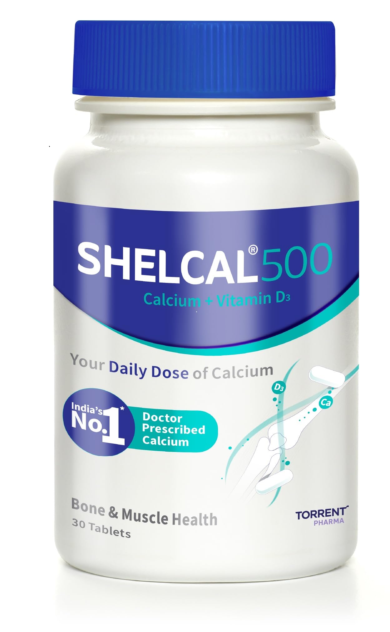 Shelcal 500 calcium with Vitamin D3 (30 tablets) | For Healthy and Strong Bone, Joint & Muscles | India's No. 1 Doctor's Prescribed calcium Supplement - By Torrent Pharma-picture-35