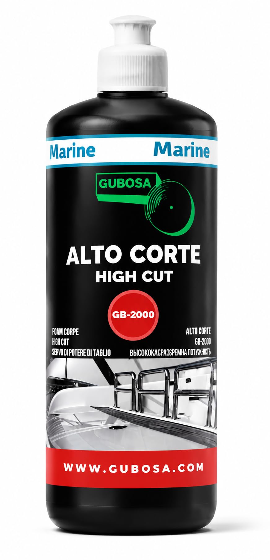 Vernis haute coupe gelcoat 1000 ml élimine oxydation marques enlève rouille métal restaure brillance polissage professionnel detailing voiture bateau sans silicone utilisation avec polisseuse | GUBOSA