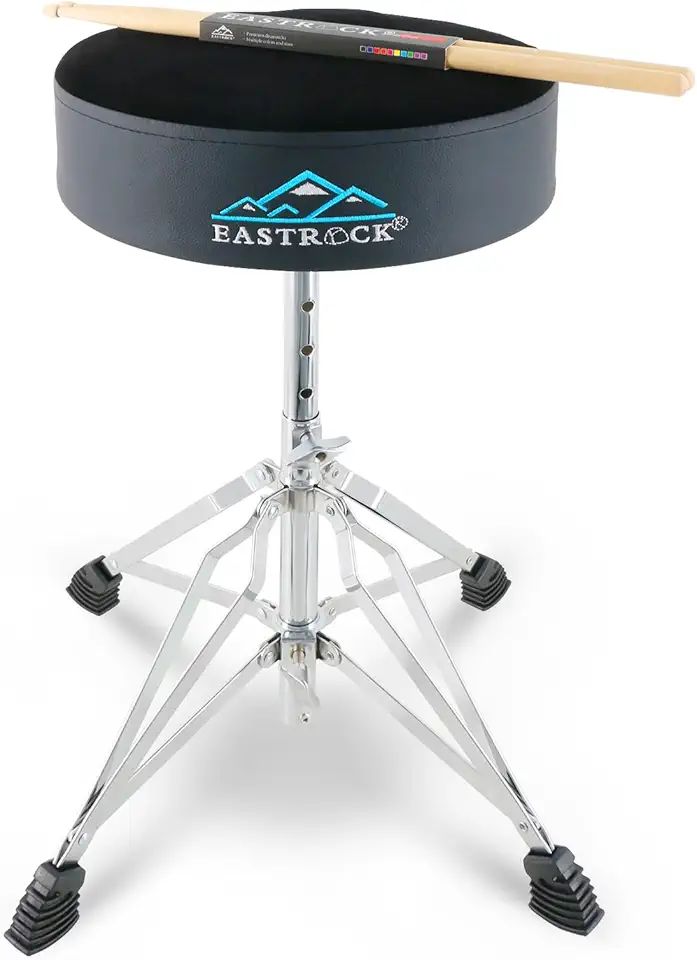 EASTROCK Tambor Drum Throne com suporte para 4 pernas, assento de tambor ajustável de altura universal para bateristas, crianças e adultos (preto)