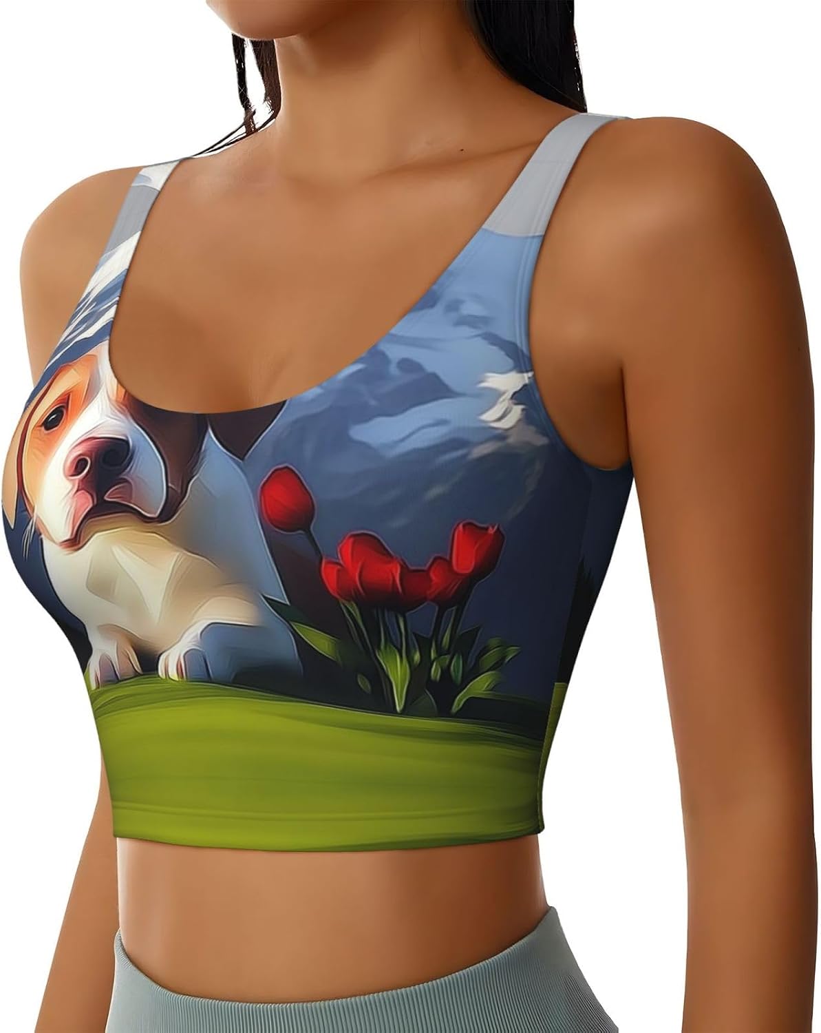 The Little Dog in the Alps Women's Sports Bras - High Support Workout Tops for Women