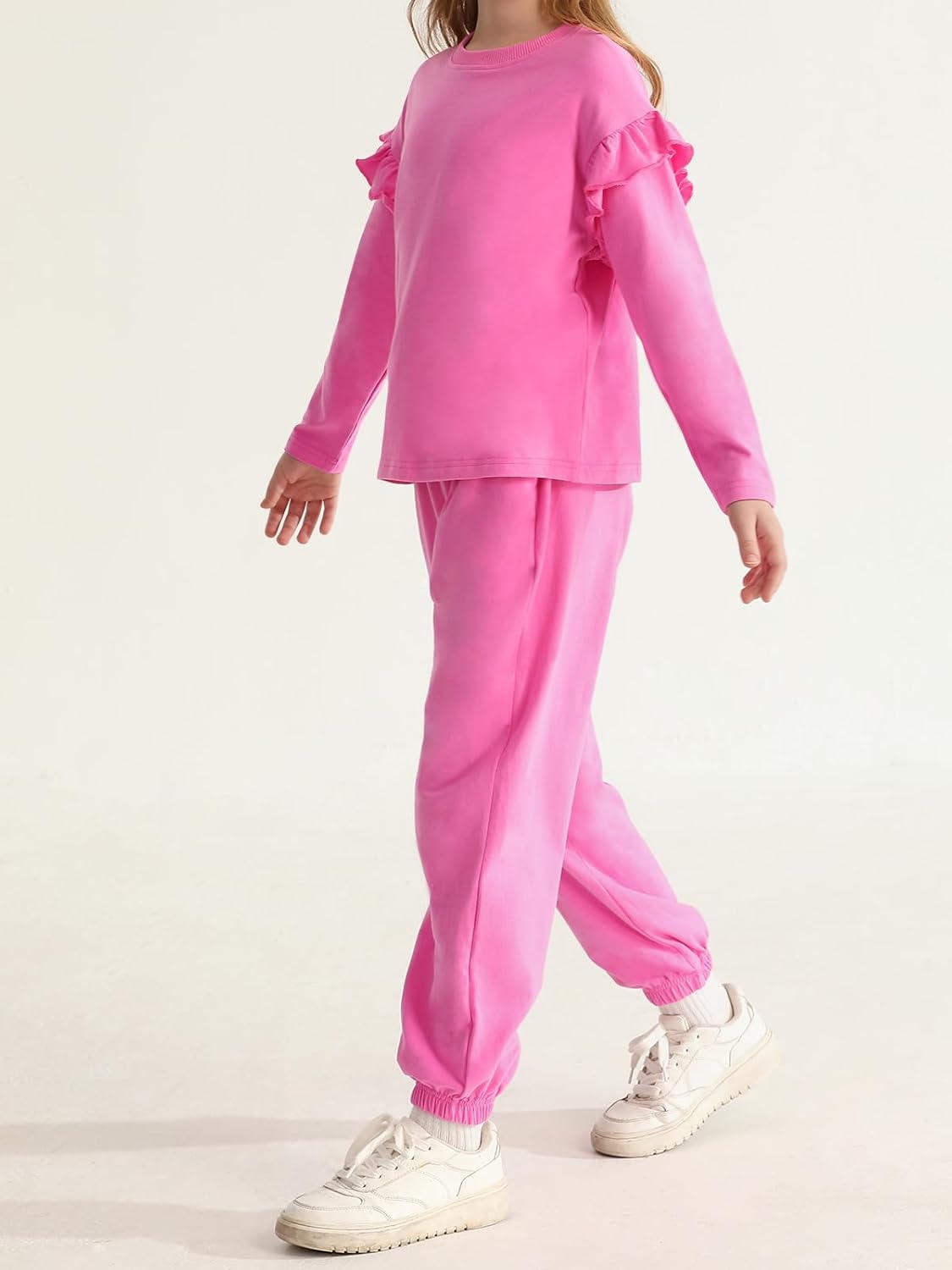 Girls 2 Piece Fall Outfits Sweatsuit Set Long Sleeve Pullover Top & Jogger Pants with Pockets Kids Tracksuit Clothing - Image 8