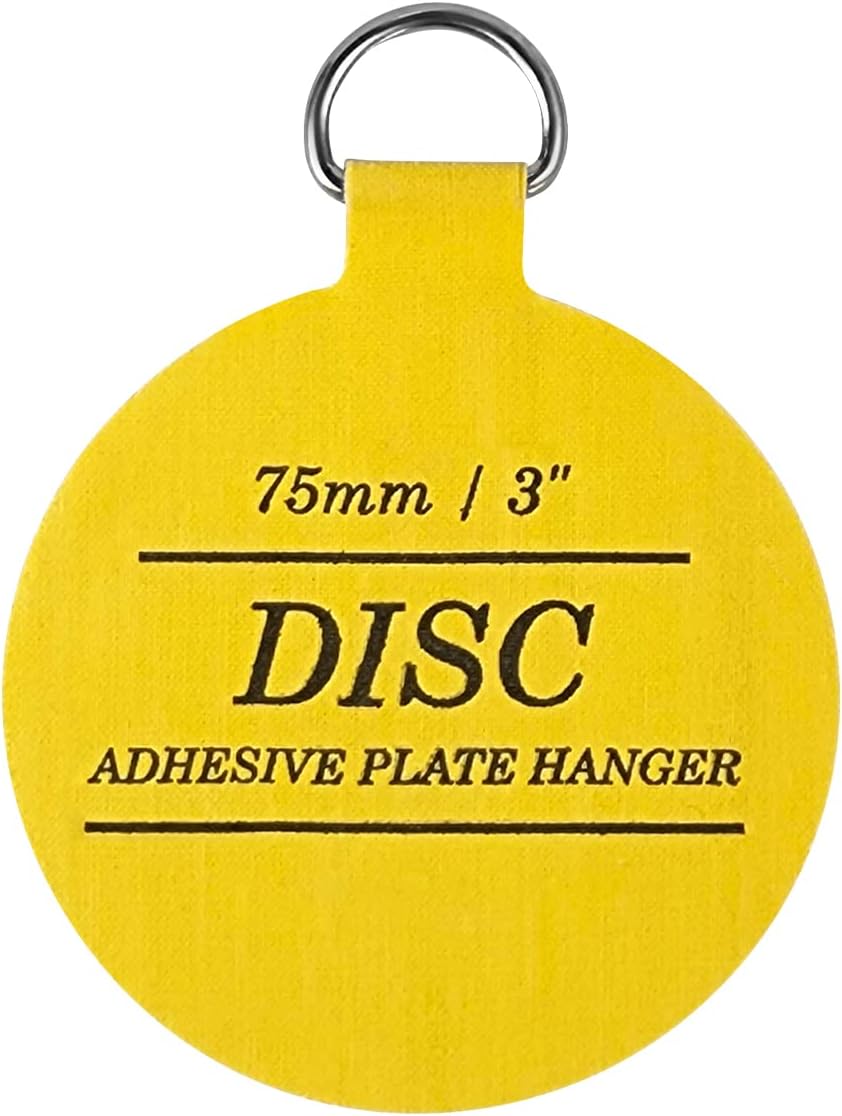 Disc Plate Hangers for Walls - Strong Invisible Holder Self Adhesive Stick On Hooks - (75mm / 3") Picture Hanging Wall Holder