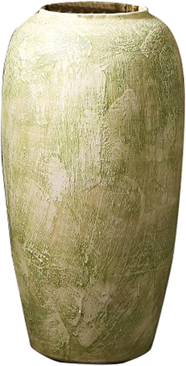 SnamicE Vase Tabletop Ceramic Cylindrical Floor Vase Distressed Vintage Dried Flower Arrangement Ideal for Living Room Decor,One Color-28 * 50 cm