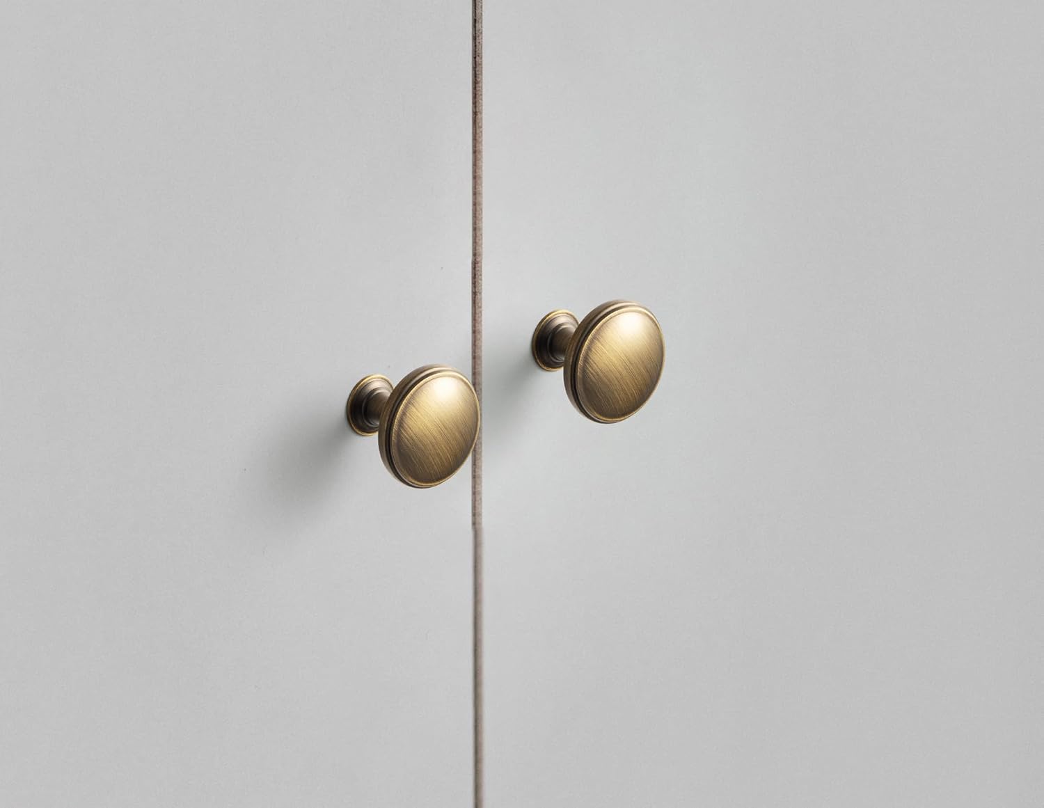Goo-Ki 12 Pack Cabinet Knobs Brass Bronze Drawer Knobs Zinc Alloy Kitchen Hardware - Brushed Bronze Single Hole/Screw Cabinet Pulls Dresser Handles