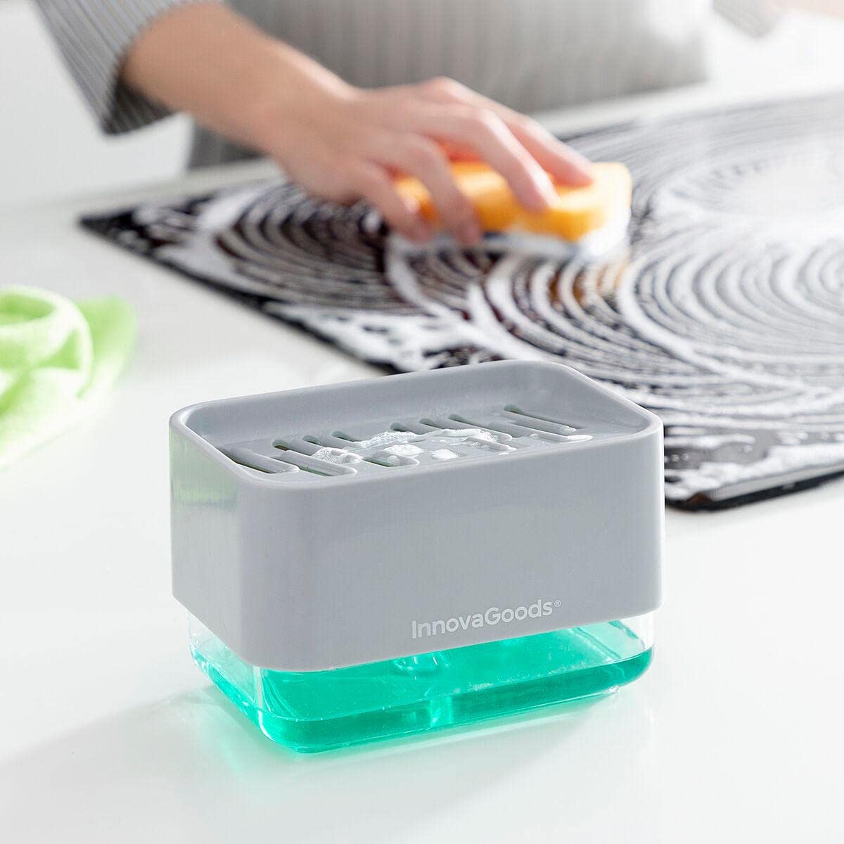 Dispenser Sapone 2 In 1 Pushoap Per Lavandino - Risparmia Sapone E Spazio In Cucina O Bagno - Foto 3