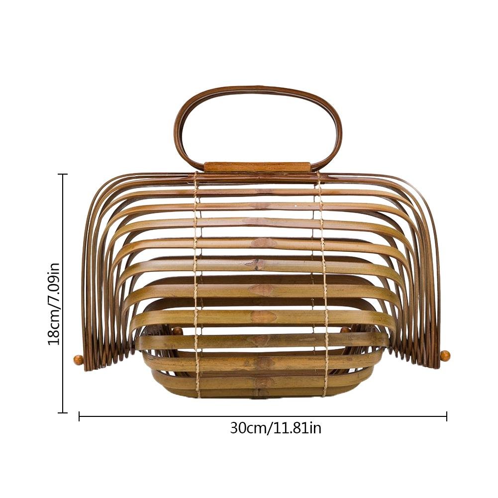 Purebesi Outdoor Womens Bamboo Handmade Bag Birdcage Beach Bag