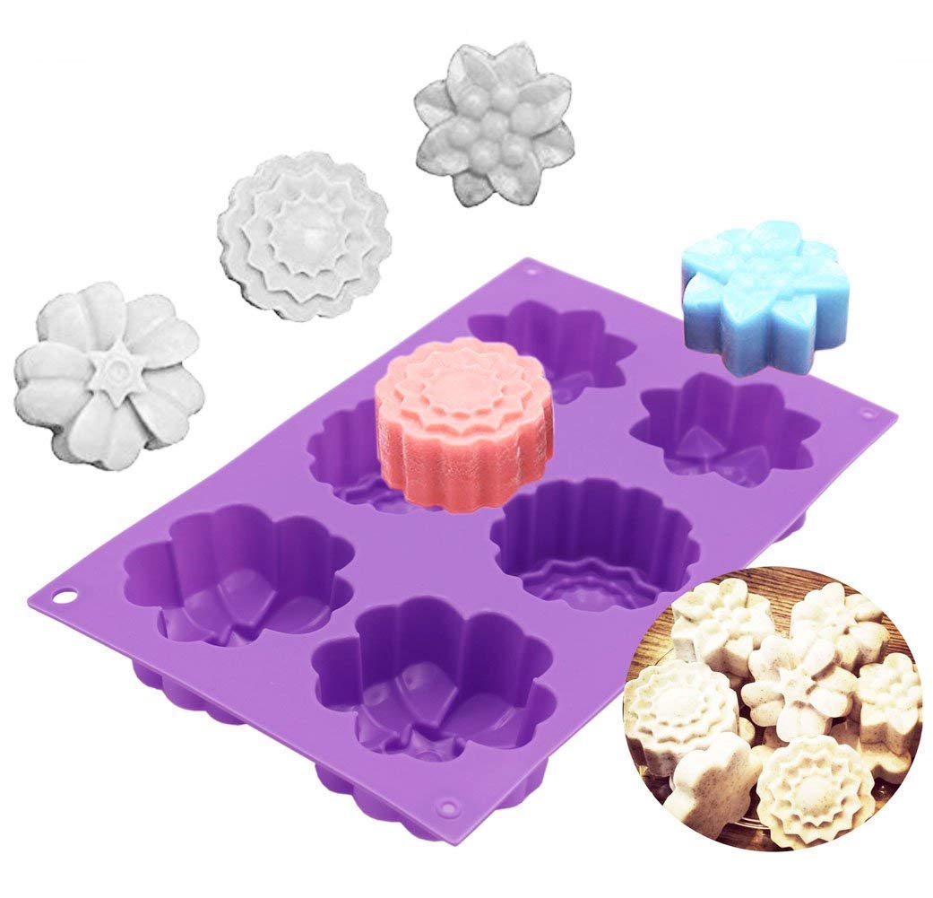 Perfect Pricee Silicone Mould For Soap Cake Muffin Cupcake Soap, Resin Art, Candles Making Mould (Flower Mould), 16 x 1 x 12.5 Centimeters, Gold-image-0