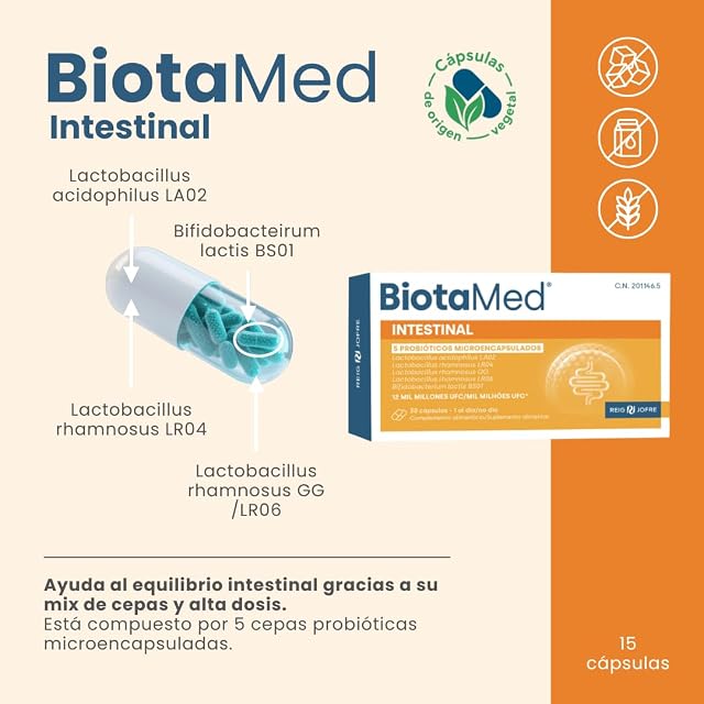 Foto 7 de 7 de BiotaMed Intestinal 30 Cápsulas - Probióticos para el Equilibrio Intestinal