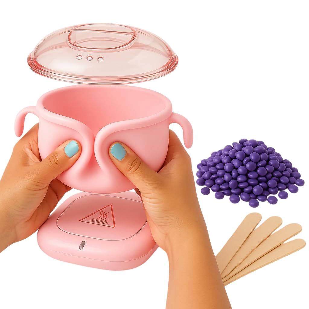 KAHRL Wax Heater – Compact Electric Wax Warmer for Hard & Soft Wax, Fast Heating with Silicone Pot Liner – Portable Hair Removal Kit for Home & Salon Use, Unisex (Pink-Purple)-image-17