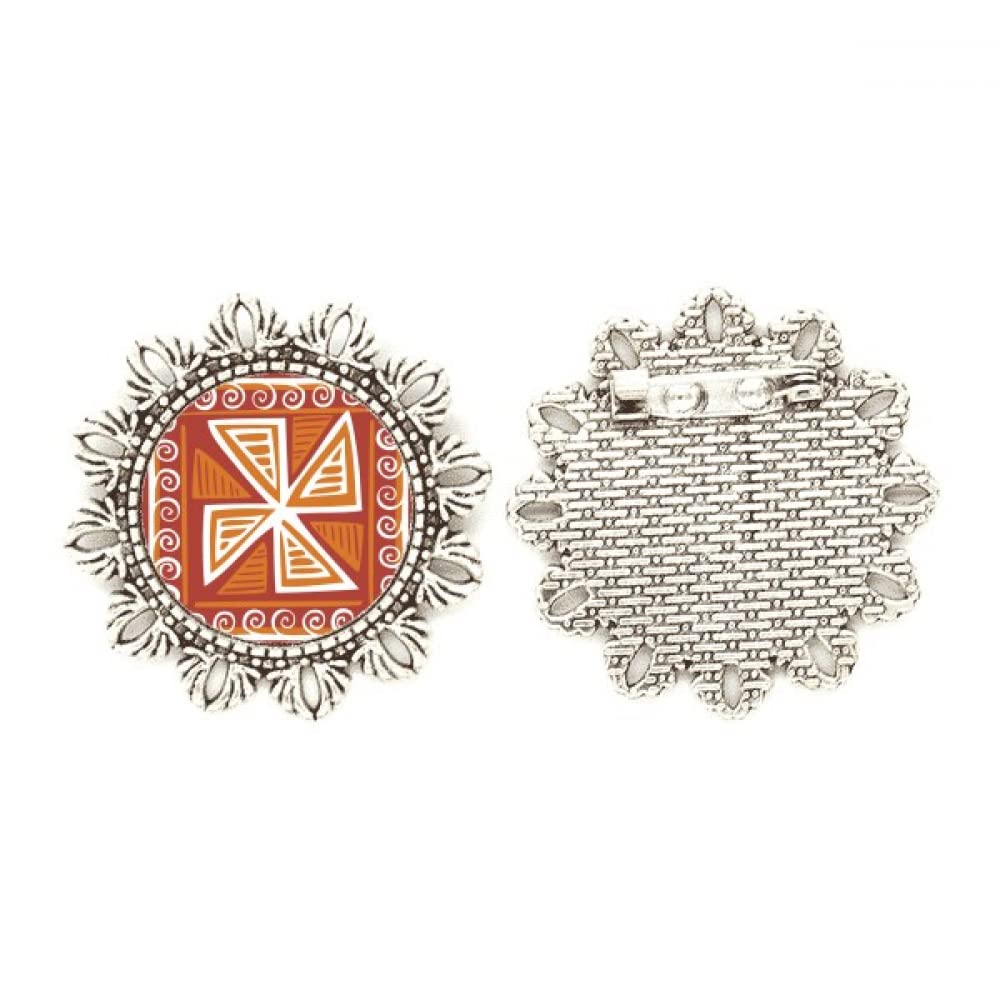 Broche de plata con tótems de México Brown Windll medium para solapa de abrigos 4