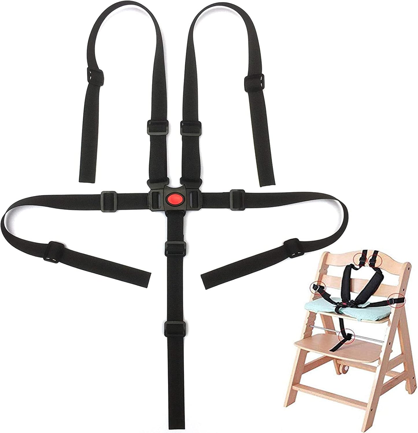 High Chair Straps,1pcs Baby Safety Strap Belt,5 Point Harness Straps