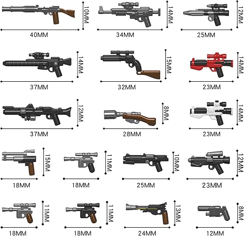 Miniatura 3 de -MOC - Juego de 29 piezas de minifigs de ciencia ficción Space Wars, juego de armas de pintura en aerosol, kit de juguete de bloque de construcción