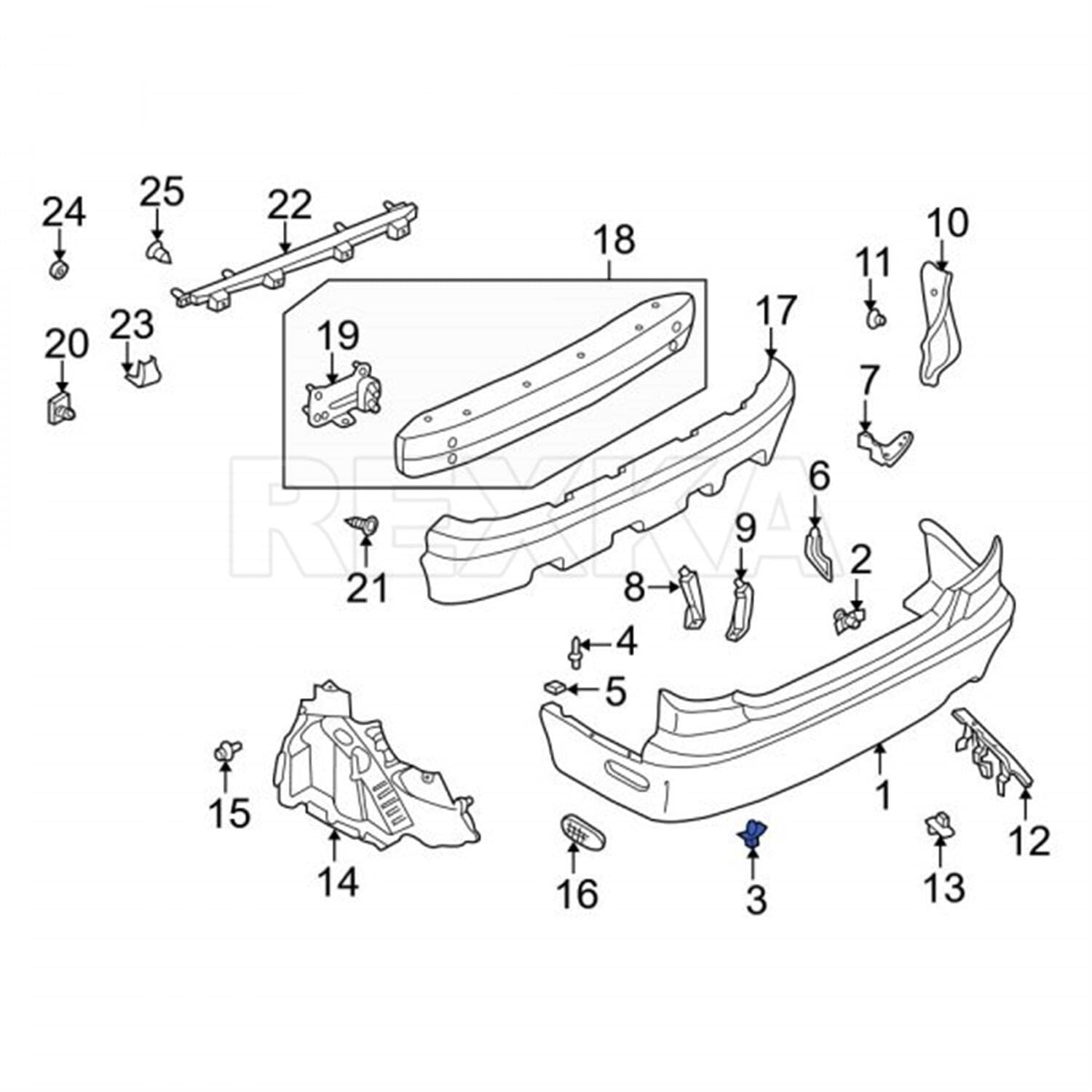 Amazon.com: Rexka 15pcs Bumper Cover Push Type Clip Fastener BF67