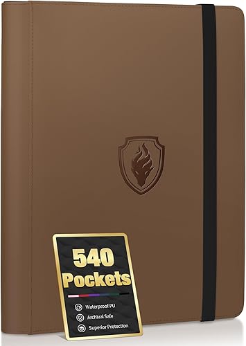 Miniatura 22 de Carpeta de tarjetas prémium con 9 bolsillos para 540 tarjetas, carpeta de tarjetas coleccionables de poliuretano resistente, álbum de colección de