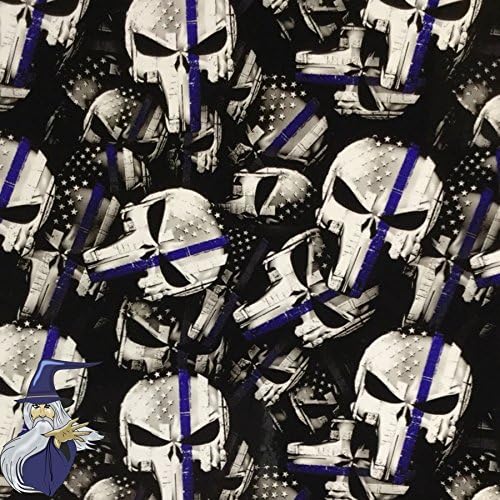 Thin Blue Line Police Skulls Hydrographic Water Transfer Film Hydro Dipping