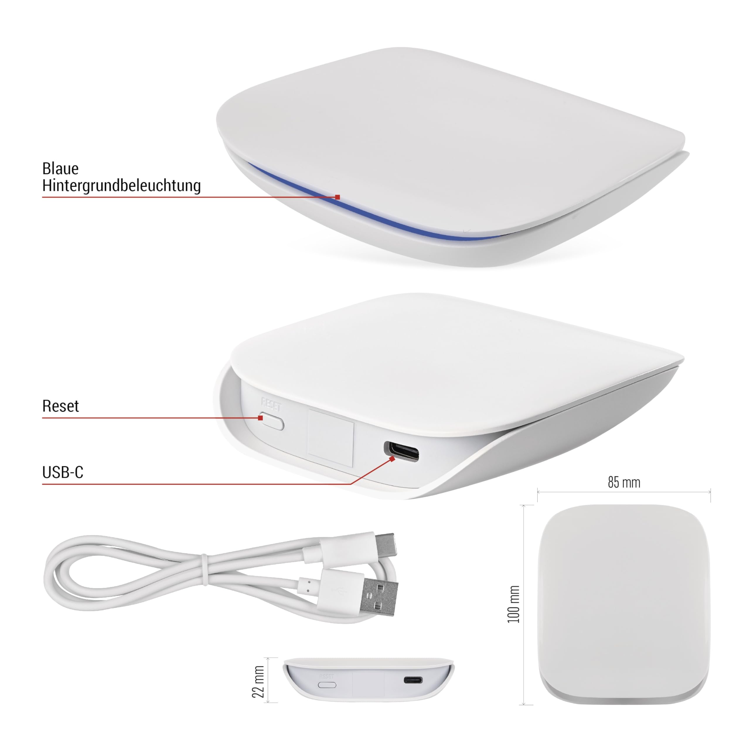 EMOS GoSmart - ZigBee Gateway IP-2000Z per un massimo di 128 dispositivi intelligenti ZigBee - Smart Home Hub compatibile con Tuya, Smart Life, Lidl, supporta Bluetooth, WiFi 2,4 GHz - Bianco