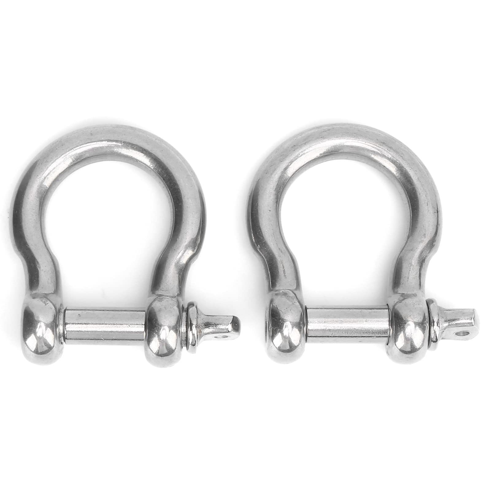 Stainless Steel Hard Bow Shackle Set for Hoisting Playgrounds Marine Rigging 2 Pcs (M18)