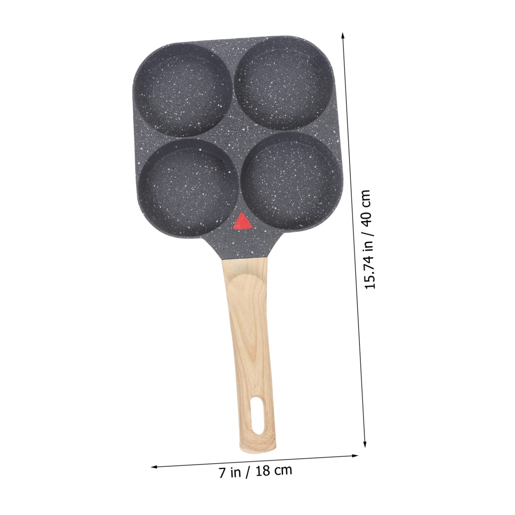 TOPBATHY Mini Sartén Antiadherente De 4 Agujeros Con Mango De Madera Para El Hogar Y El Restaurante