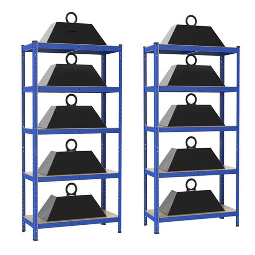 Juego de 2 estanterías de metal para cargas pesadas, para garaje, taller, despensa, máx. 875 kg, 180 x 90 x 40 cm, color azul