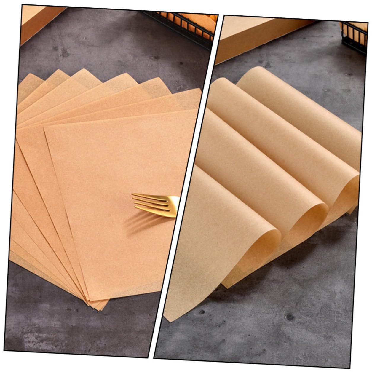 500 Fogli Carta da Forno in Carta Kraft Antiaderente Assorbente per Olio Resistente al Grasso per Fritti e Cibi da Asporto Stile Americano