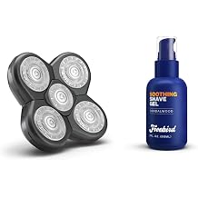 Freebird FlexSeries Blade Refills and Shave Gel - Ultra-Sharp ScalpSafe Blades and Sensitive Skin Formula Shaving Gel, Non-Foaming Hydrating with Aloe Vera, Ideal for Precision Shaving, Travel Size