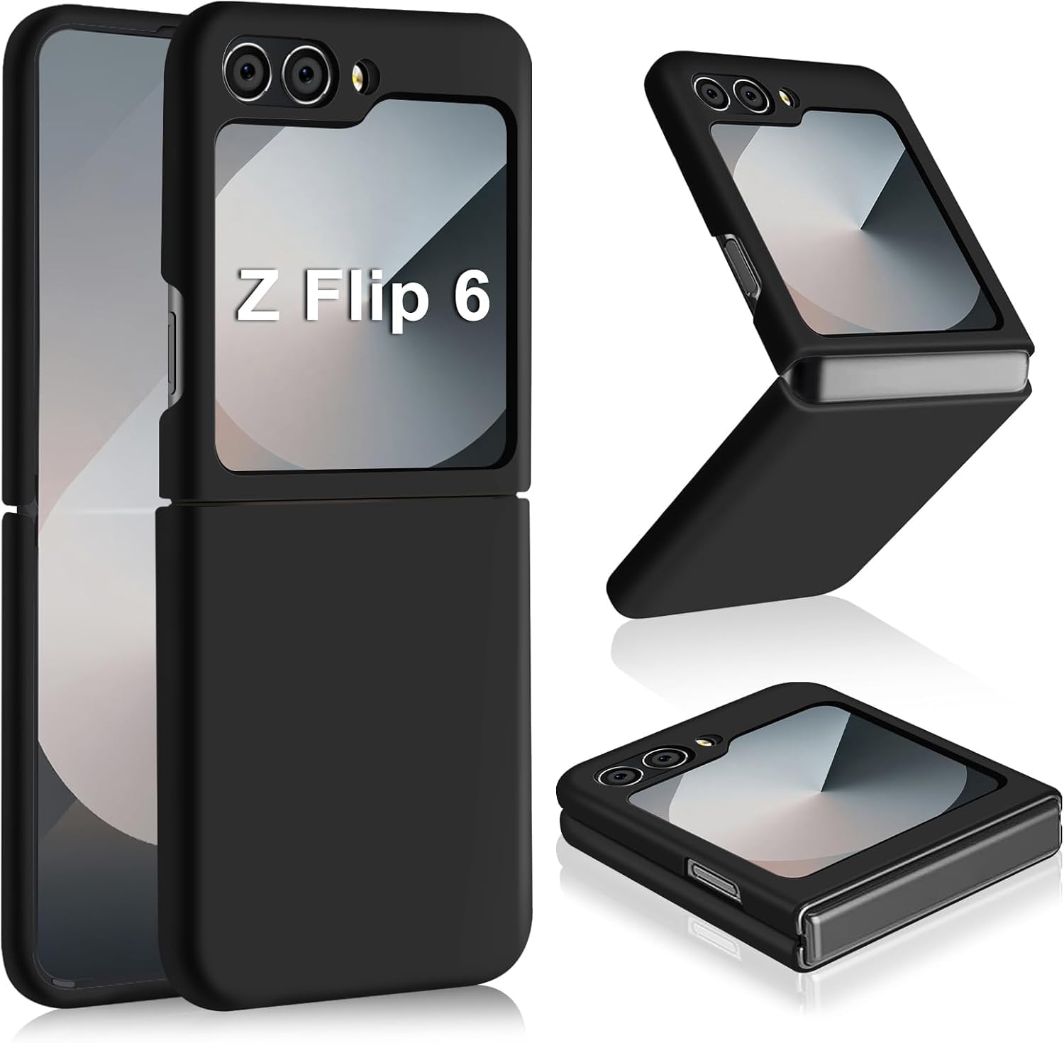 Zubitech Case for Samsung Galaxy Z Flip 6, Liquid Silicone Cover, Light and Thin Protection Shock Proof Anti-fingerprint Anti-scratch Soft Cover for Galaxy Z Flip6 (Black)