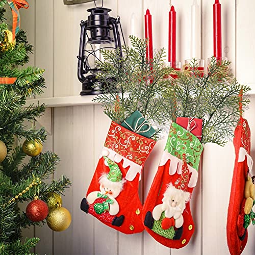 Qfeley 24 Pack Artificial Cedar Sprigs Picks Cedar Twig Stems Faux Cedar Greenery Spray Branches Cedar Sprigs Twig Stems Fake Green Twigs Stems Picks 13X6.3 For Christmas Holiday Winter Home Decor #TOP4