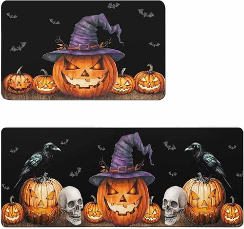 Tapete de baño de calabazas de Halloween, antideslizante, de secado rápido y absorbente, de tierra de diatomeas, para fregadero de cocina, lavable,