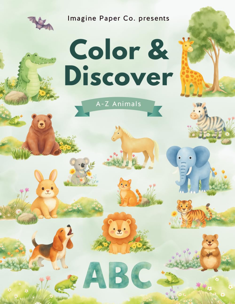 Imagine Paper Co. presents - A-Z Animals Coloring Book