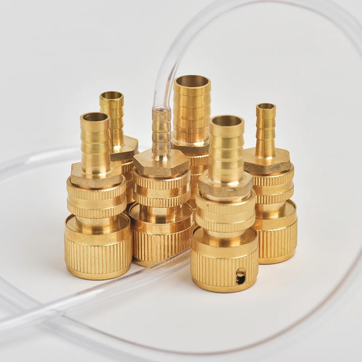 Conectores rápidos y robustos de latón Macho, 6.4x16x61mm Barb Adaptador de Manguera para riego de Jardines, A