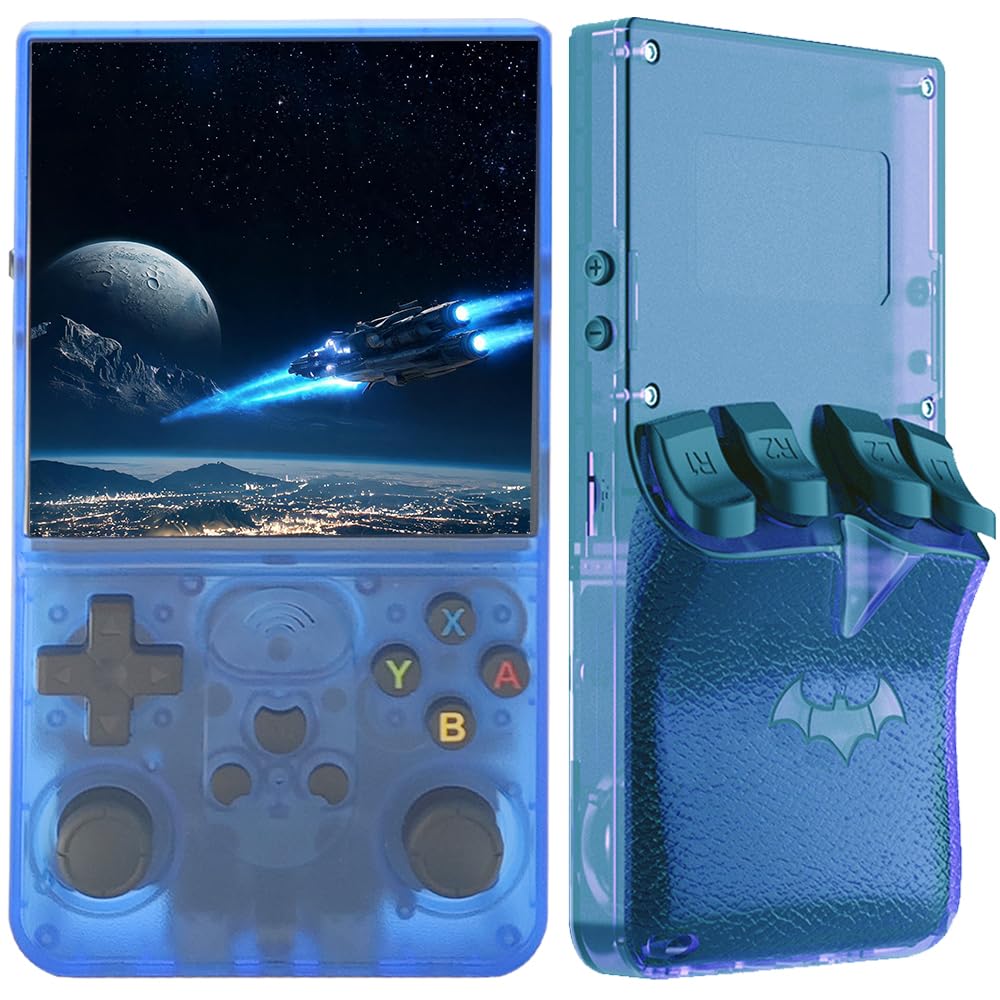 Nouvelle console de jeu portable avec écran IPS de 4", carte mémoire intégrée de 256 Go et 40 000 jeux, prise en charge du système Linux, Wi-Fi et Bluetooth, bleu