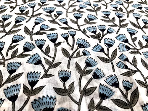 Tissu de coton imprimé Jaipur de 5 yards pour robes d'été légères et kurtas