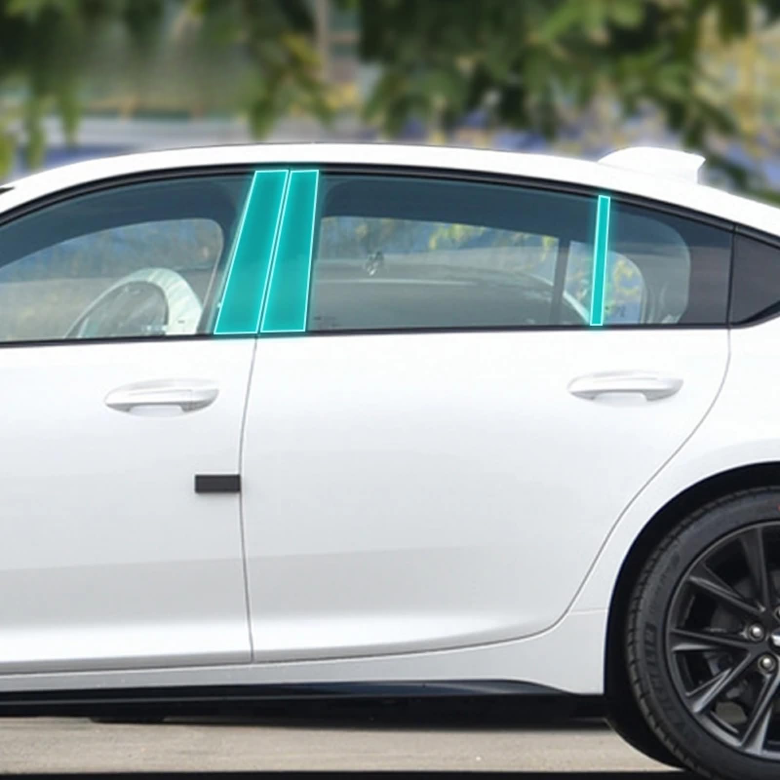Pellicola protettiva per carrozzeria auto B C per la prevenzione dei graffi del pilastro della finestra in TPU PPF, accessorio per Cadillac CT5 2024 (trasparente)