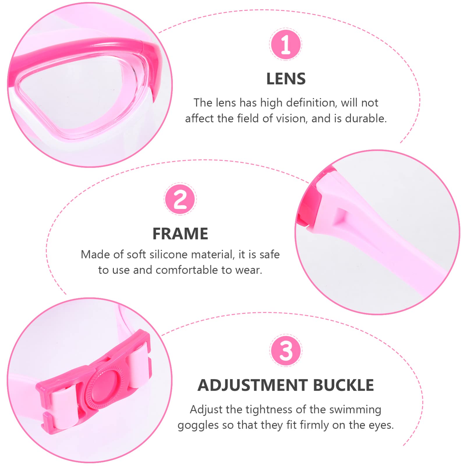 jojofuny 3 Pièces Lunettes De Plongée Lunettes De Plage Natation Version Large De Natation Anti-buée D'eau Junior Polarisé Des De Protection Pc Enfant