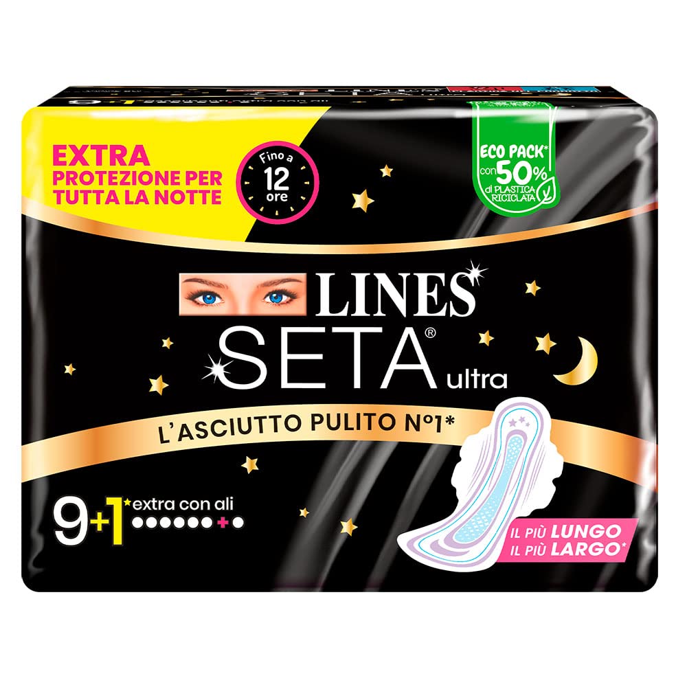 LINES ULTRA JEDWAB DODATKOWY NOC x 9 szt. + 1 gratis