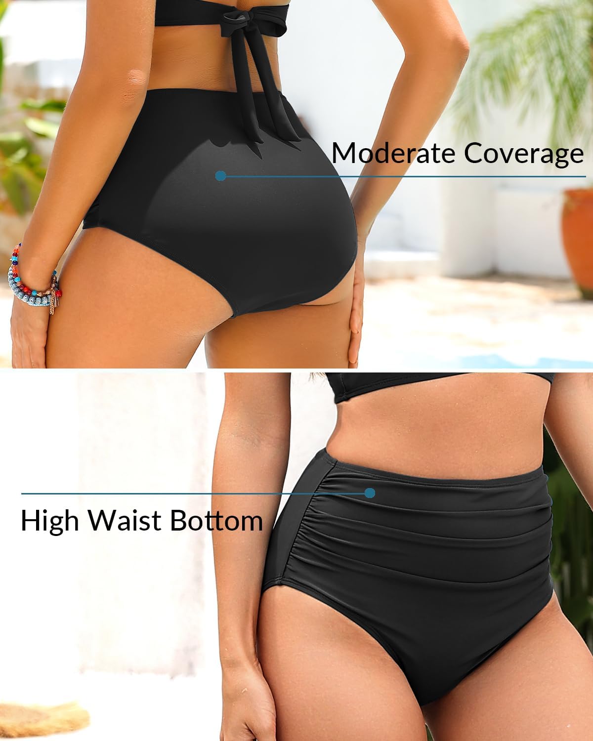 Tempt Me Women Two Piece Swimsuit High Waisted Bikini Halter Vintage Retro Bathing Suit Push up Swimwear - Image 5