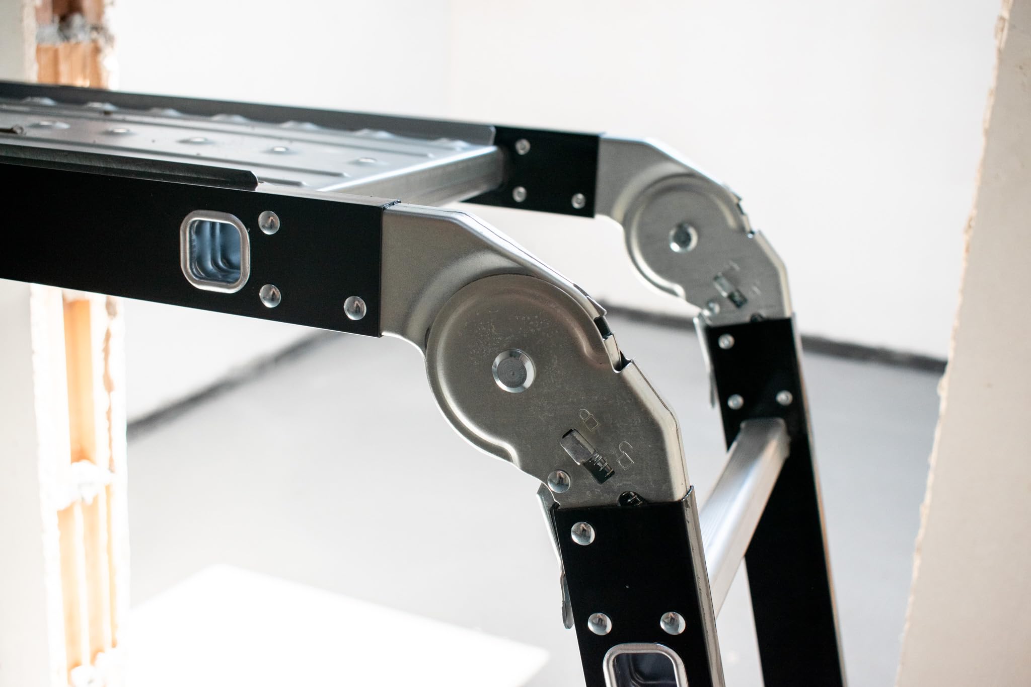 DRABEST Escalera Multiusos articulada Plegable 4 x 3 Niveles - Aluminio y Acero - Carga máxima 125 kg - 0,32 x 0,89 x 0,25 m