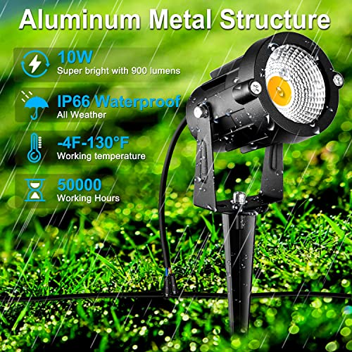 Puvorxi 10W Low Voltage Landscape Lights, 12V Warm White 3000K Outdoor Spotlights Ip66 Waterproof Garden Lights For Tree Garden Yard Pathway(6 Pack With Connector) #TOP1