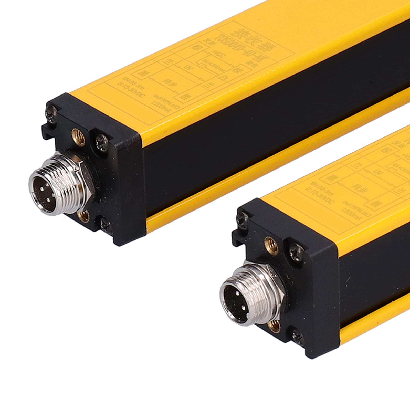 Jeanoko Dispositivo de Sensor de Cortina de Luz de Seguridad Protección Infrarroja Duradera de Aleación de Aluminio para Maquinaria Automatizada 2 X Sensores