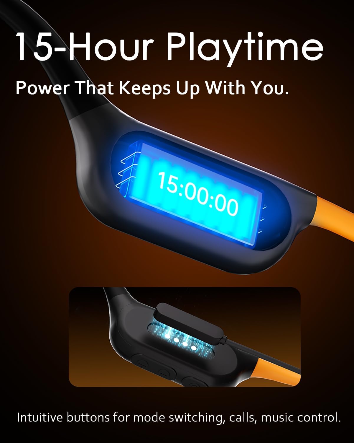 Bone Conduction Swimming Headphones Bluetooth 6.0, 16GB MP3 Player Waterproof Headphones for Surfing, IPX8 Open Ear Sport Wireless Earphones with ENC Noise Canceling, 15H Playtime, 4 EQ Modes